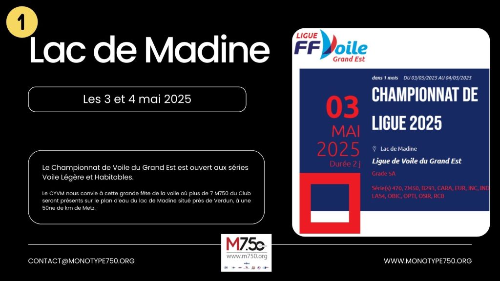 première régate de 2025, l'épreuve se tiendra au LAc de Madine près de Verdun